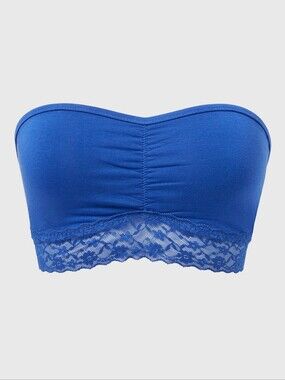 New With Tags Size Medium Unlined Bandeau Bralette With Lace Trim